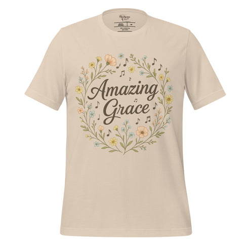 Amazing Grace Christian Hymn T-Shirt cream